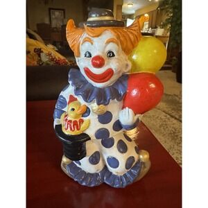 VTG Happy/Sad Porcelain Clown Double sided Figurine Decor Retro Circus
